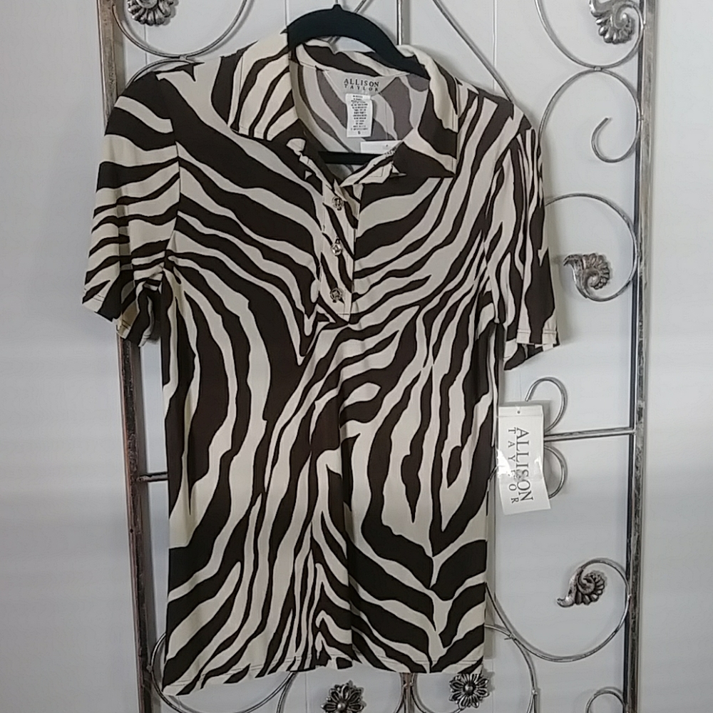 Brown Zebra Print Blouse